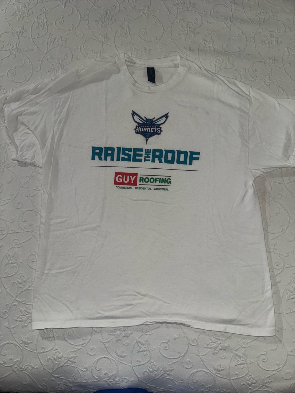 Gildan White Charlotte Hornets 'Raise the Roof' Graphic Tee